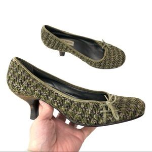 Steve Madden Violit Green Brown Tweed Fabric Pumps 8